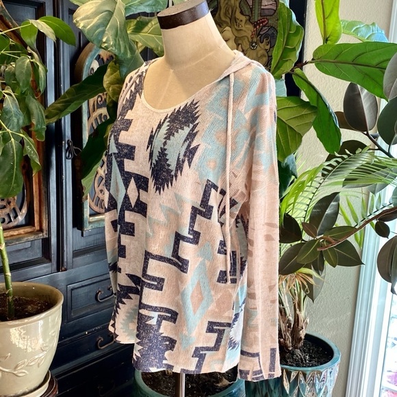 Alya southwest Aztec boho sweater hoodie - Picture 2 of 13